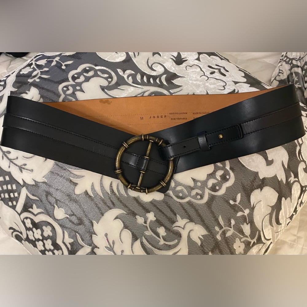 Wide leather Josef belt